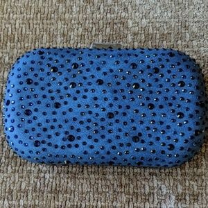 New Navy Blue Studded Clutch w/ Optional Chain